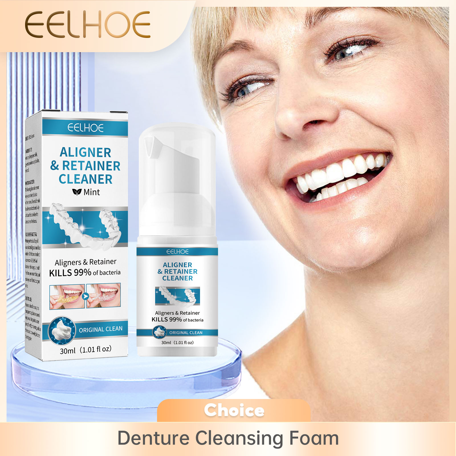 Teeth Whitening Foam Toothpaste - Aligner 틀니 클리너 폼 딥 클리닝