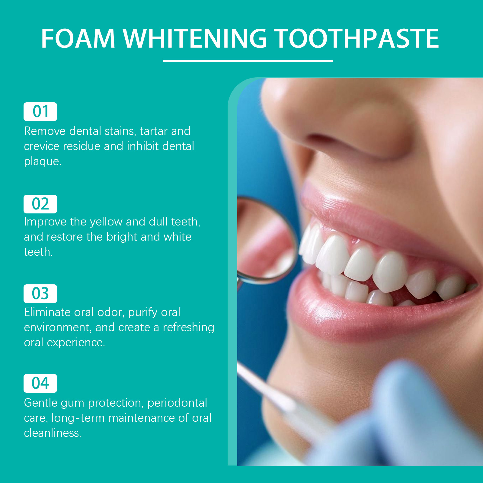 치아 미백 폼 치약, 치석 제거, 충치 예방, 잇몸 보 - Teeth Whitening Foam Toothpaste 리뷰 및 가격