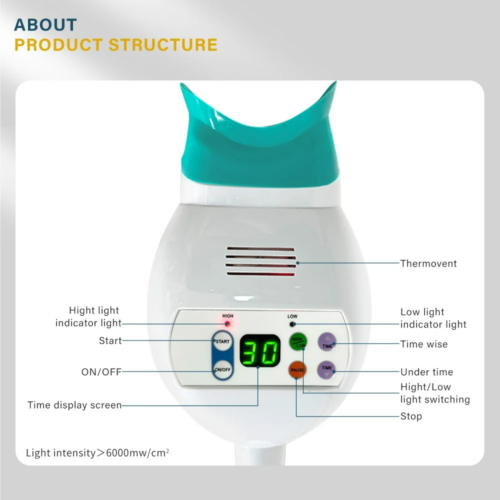치과용 LED 냉광 치아 미백 램프 50W 3색 냉광  - Teeth Whitening Video 리뷰 및 가격