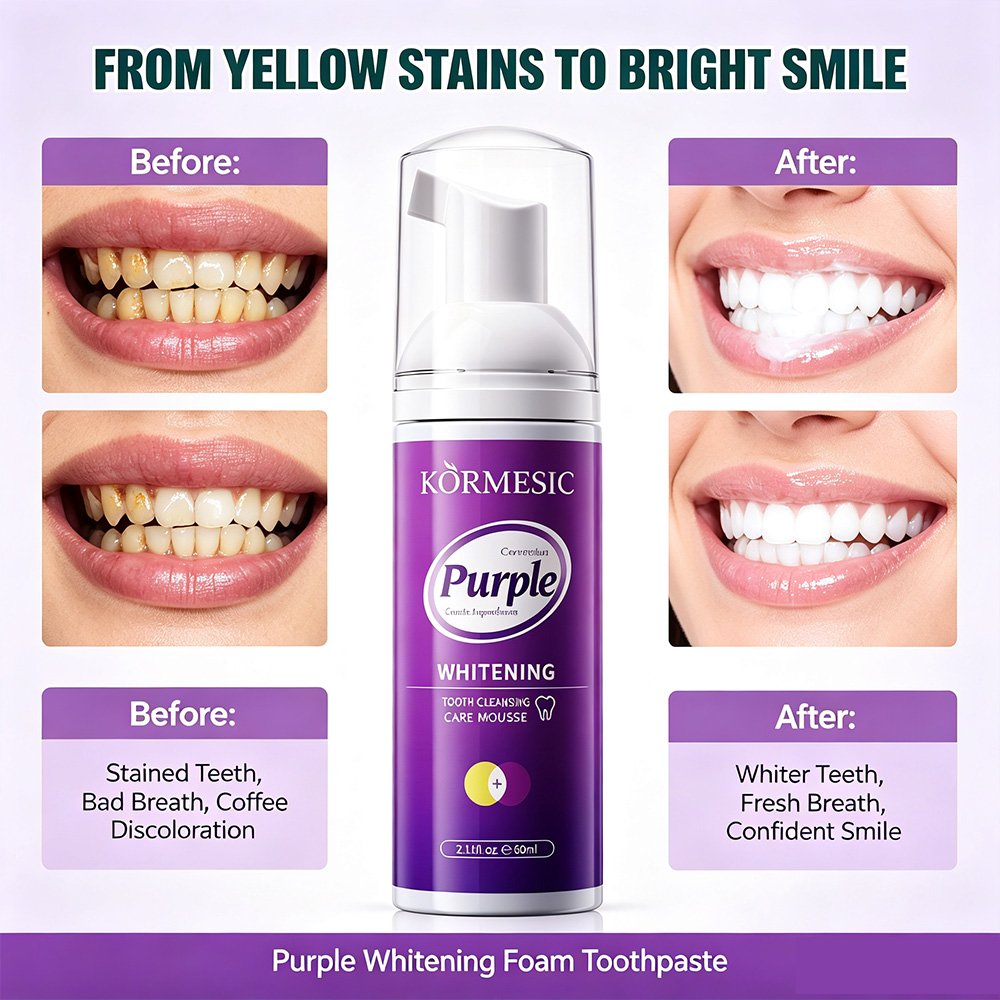 퍼플 화이트닝 치아 무스 폼 V34 컬러 코렉터 커피/ - Teeth Whitening Foam Toothpaste 리뷰 및 가격