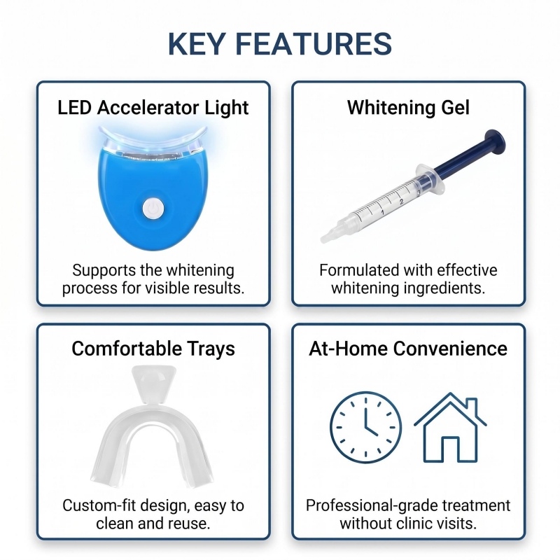 휴대용 치아 미백 키트, 단일 LED 미백 촉진기, 3 - Teeth Whitening Bleaching Kit 리뷰 및 가격